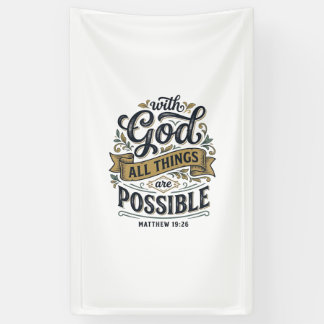 With God All Things Are Possible Vintage Christian Banner