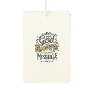 With God All Things Are Possible Vintage Christian Car Air Freshener