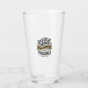 With God All Things Are Possible Vintage Christian Glass