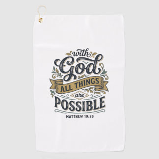 With God All Things Are Possible Vintage Christian Golf Towel