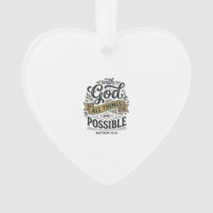 With God All Things Are Possible Vintage Christian Ornament