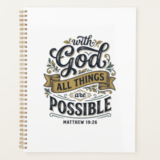 With God All Things Are Possible Vintage Christian Planner