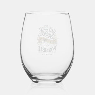 With God All Things Are Possible Vintage Christian Stemless Wine Glass