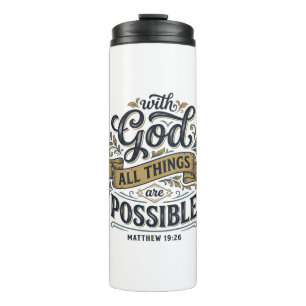 With God All Things Are Possible Vintage Christian Thermal Tumbler
