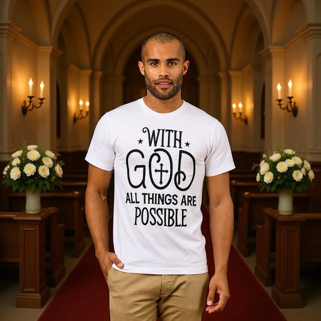 With God All Things Possible Black Cross Tee  (Creator Uploaded)