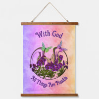 With God Butterfly Flower Art Inspirational