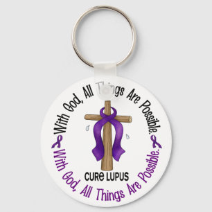 WITH GOD CROSS Lupus T-Shirts & Gifts Key Ring