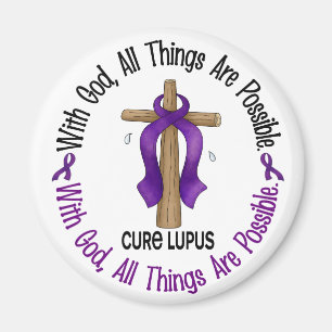 WITH GOD CROSS Lupus T-Shirts & Gifts Magnet