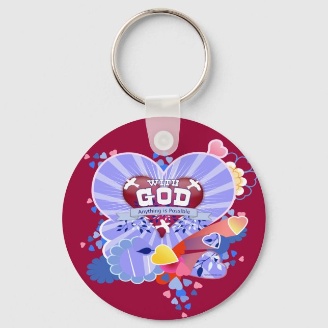 With God Hearts Key Ring (Front)