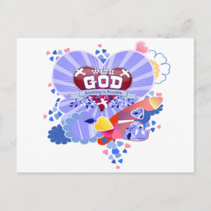 With God Hearts Postcard