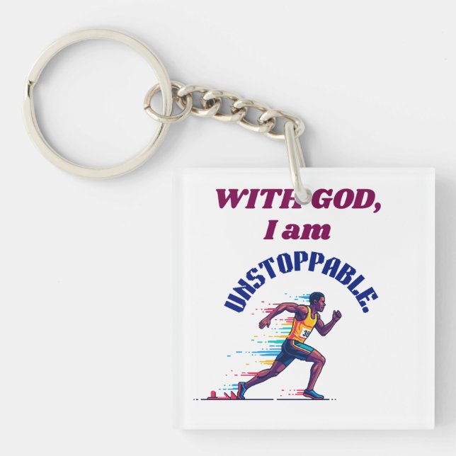 With God, I'm Unstoppable Key Ring (Front)