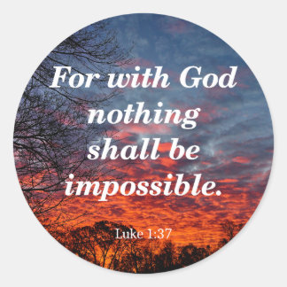 With God, Luke 1:37 Classic Round Sticker