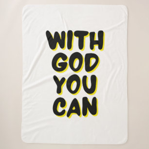 With God You Can Faith Based Sherpa Blanket