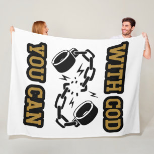 With God You Can Strong Faith Fleece Blanket