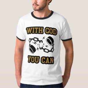 With God You Can Strong Faith Men's Ringer T-Shirt