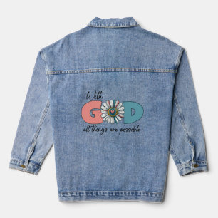 With God's All things are possible Denim Jacket