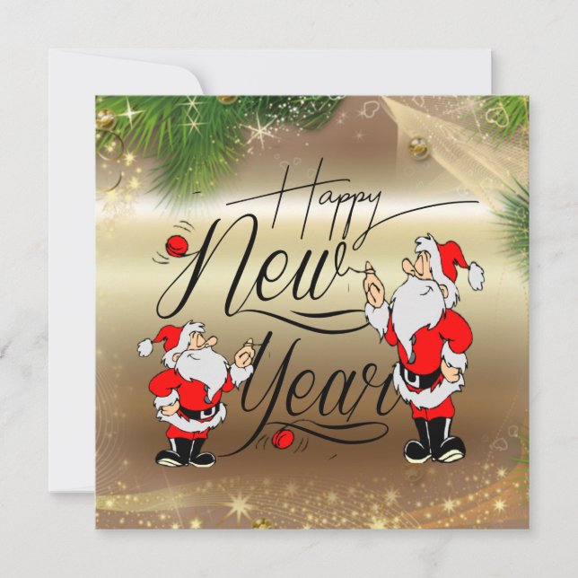 with golden Santa Claus Card (Front)