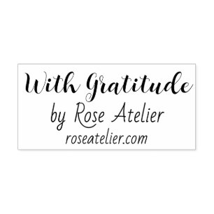 With Gratitude Custom Business Store Name & Websit Rubber Stamp