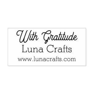 With Gratitude Custom Business Store Name & Websit Rubber Stamp