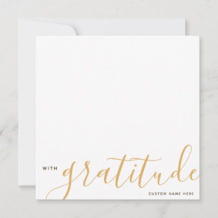 With Gratitude Personalised Thank You Yellow Card