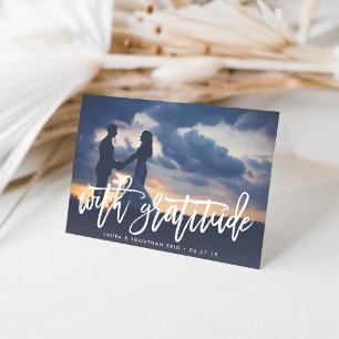 With Gratitude   Wedding Photo Thank You Card