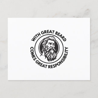 With Great Beard Comes Great Responsibility Postca Postcard