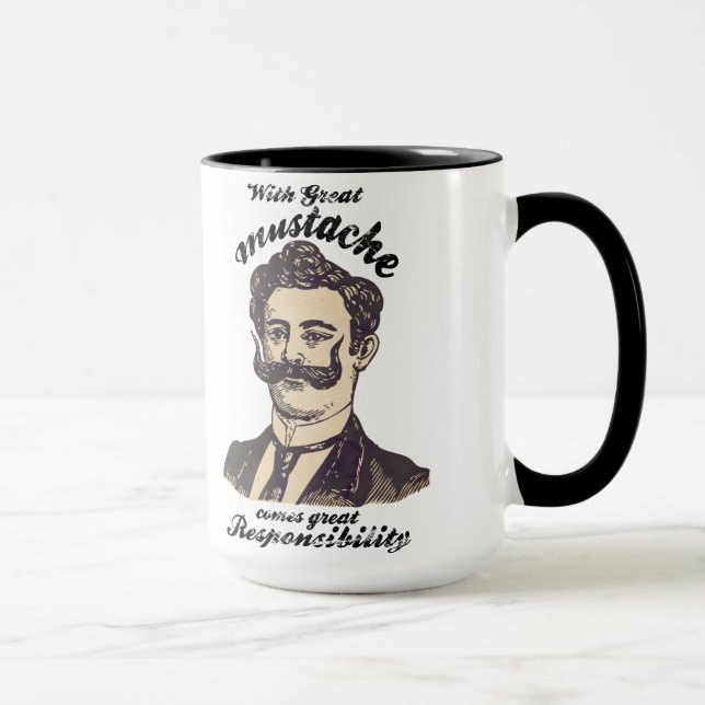With great moustache, comes great responsibility mug (Right)