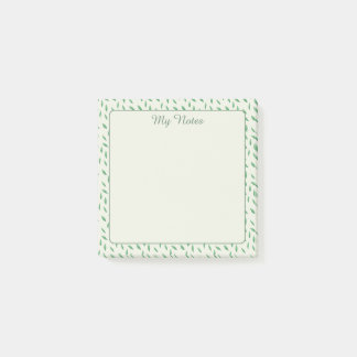 with green leaf design post-it notes