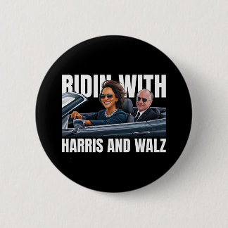With Harris And WAlzheimer President Kamala Harris 6 Cm Round Badge