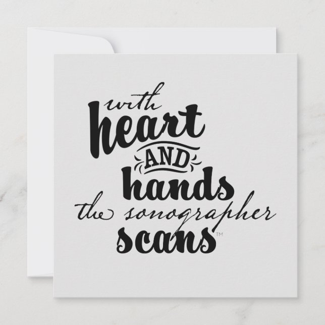 With Heart and Hands the Sonographer Scans Holiday Card (Front)