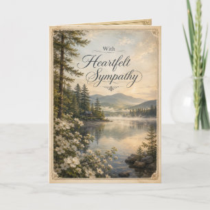 With Heartfelt Sympathy Peaceful New England Lake Card