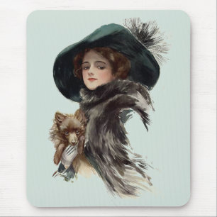 With Her Dog Mouse Pad