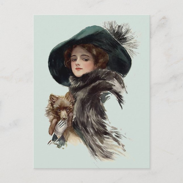 With Her Dog Postcard (Front)