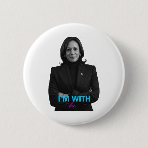 With Her Kamala Vote For 2024 President Kamala-har 6 Cm Round Badge