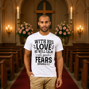 With His Love Calm All Fears Zephaniah 3:17 T-Shirt
