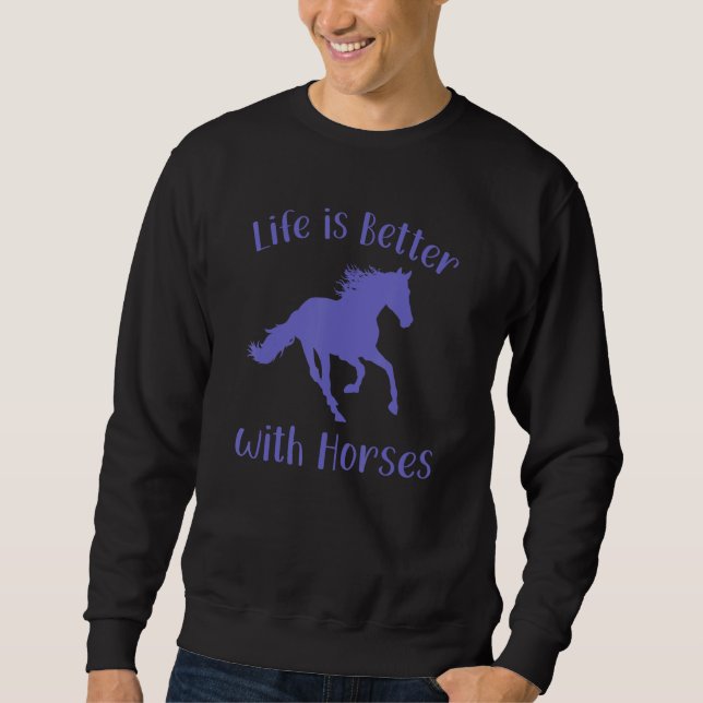 with Horses Equestrian Rider Horseback Riding 3 Sweatshirt (Front)