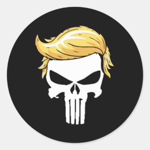 With Iconic Trump Hair President Supporter  Classic Round Sticker