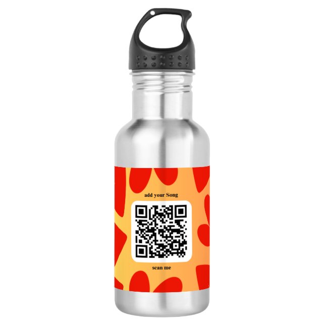 With individual personal song per QR code 532 Ml Water Bottle (Front)