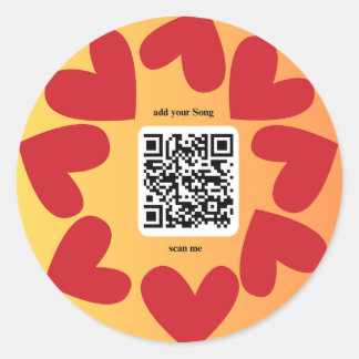 With individual personal song per QR code Classic Round Sticker