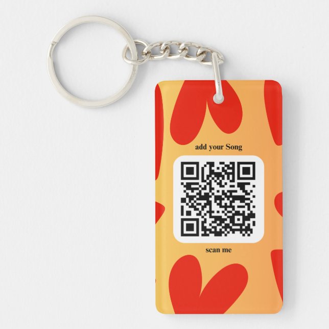 With individual personal song per QR code Key Ring (Front)
