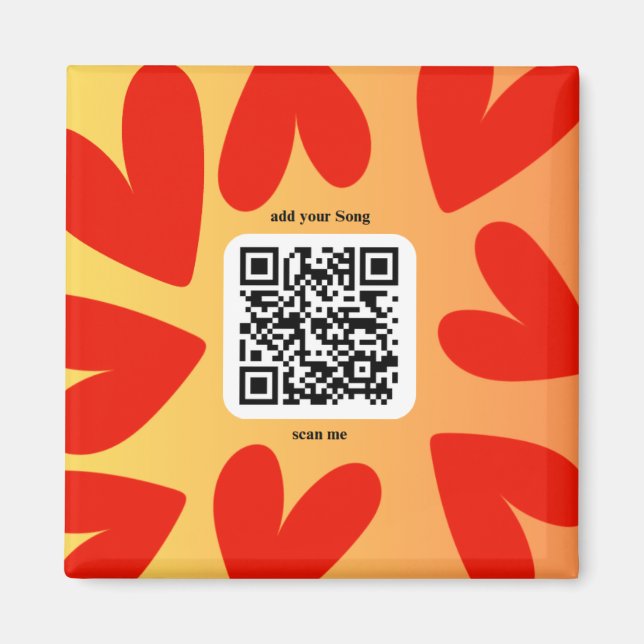 With individual personal song per QR code Magnet (Front)