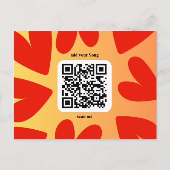With individual personal song per QR code Postcard (Front)