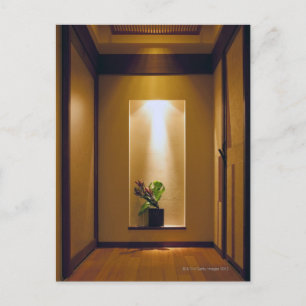 with Japanese-style interior and flower Postcard