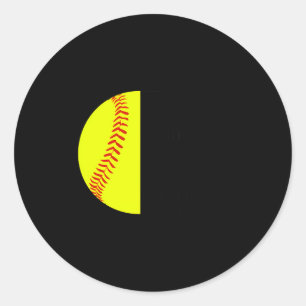 With Jesus In Her Heart And A Softball She Is Unst Classic Round Sticker