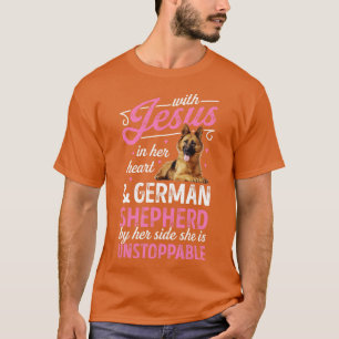 With Jesus in Her Heart German Shepherd for Women T-Shirt