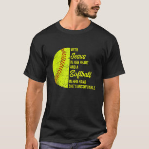 With Jesus In Her Heart Softball T-Shirt