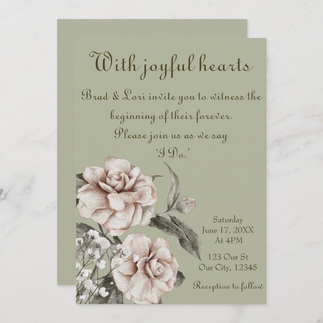 With Joyful Hearts Invitation (Front/Back)