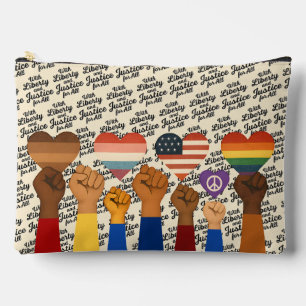 With Liberty and Justice for All Protest Freedom Accessory Pouch