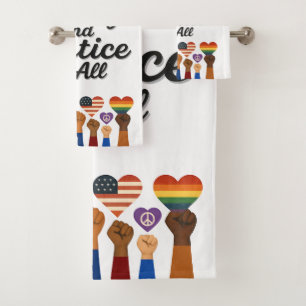 With Liberty and Justice for All Protest Freedom Bath Towel Set