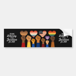 With Liberty and Justice for All Protest Freedom Bumper Sticker